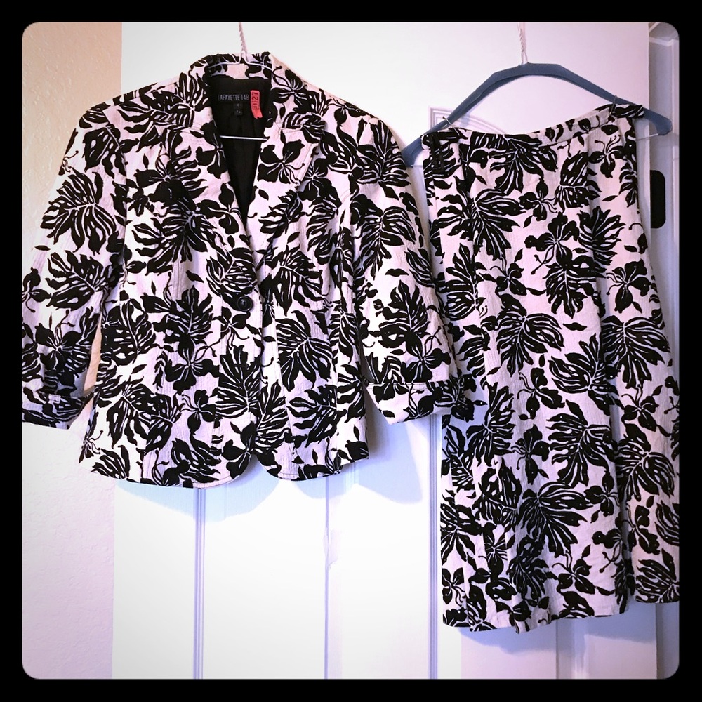 Lafayette 148 long skirt suit bling set outfit